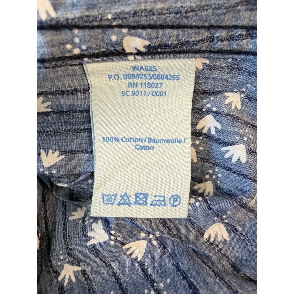 Boden Women LS Blouse Bird Novelty Print Button Up Sz 4R Dark Blue - Picture 8 of 8